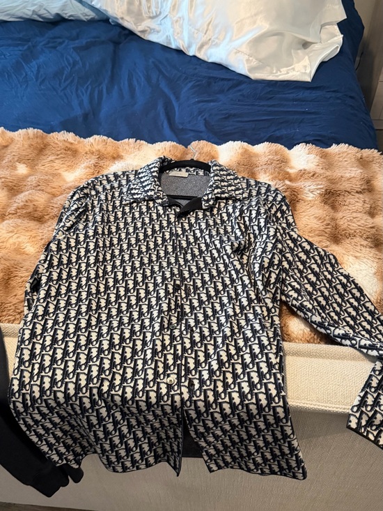 Dior Other - Dior Navy and White Monogram Button-Down Shirt